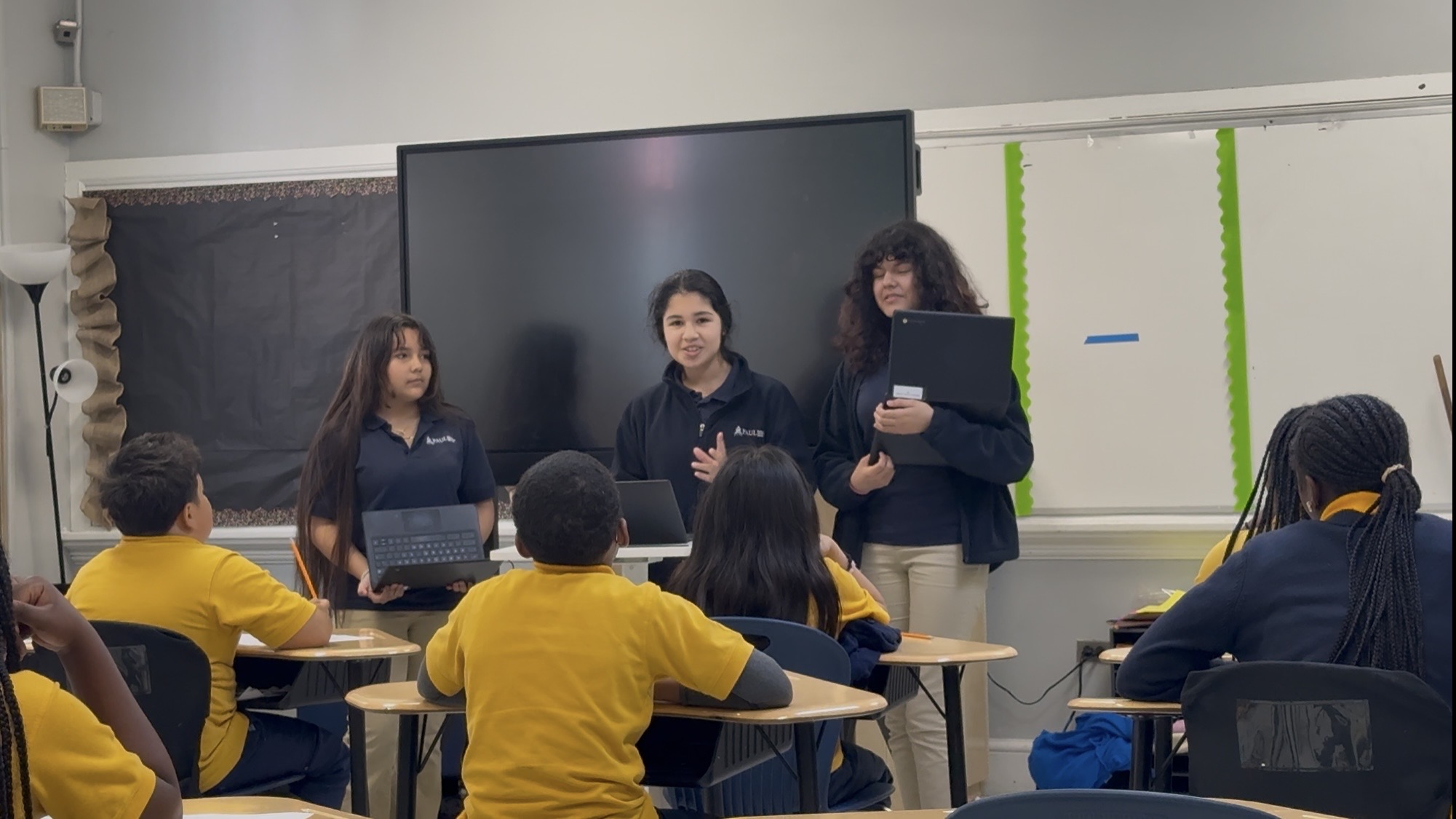 TSA Children's Story team presenting to a 5th grade class